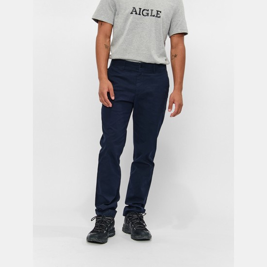 Aigle Cotton Chino Pants Men Navy ZA-81629